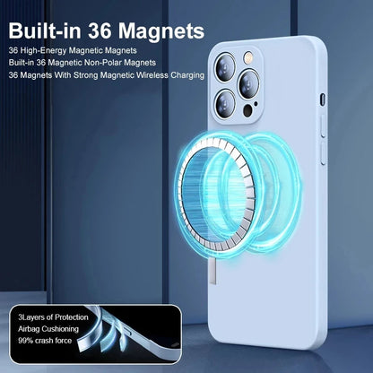 iPhone Magsafe Magnetic (Liquid Silicone) Case For 15 14 13 12 11 Pro Max 15 Plus Accessories Wireless Charge Cover